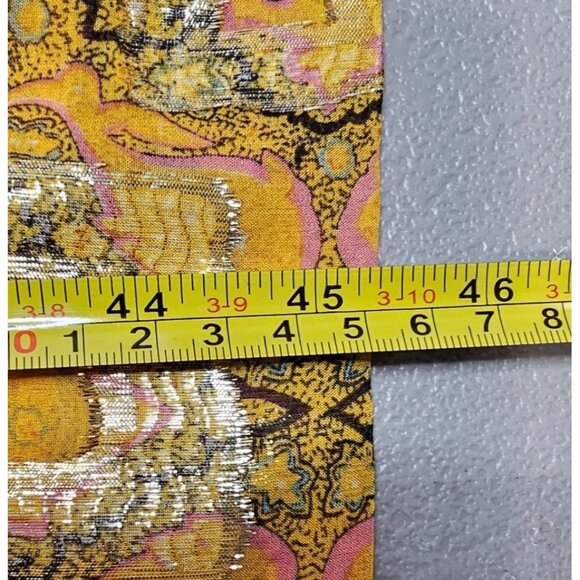 Anthropologie HD in Paris Womens 4 Goldspun Paisley Silk Blend Dress - Picture 14 of 16